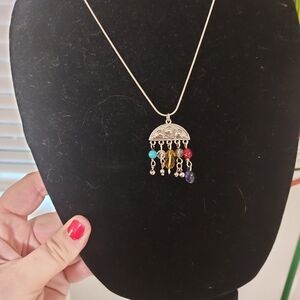 Sterling Artisan Umbrella Necklace